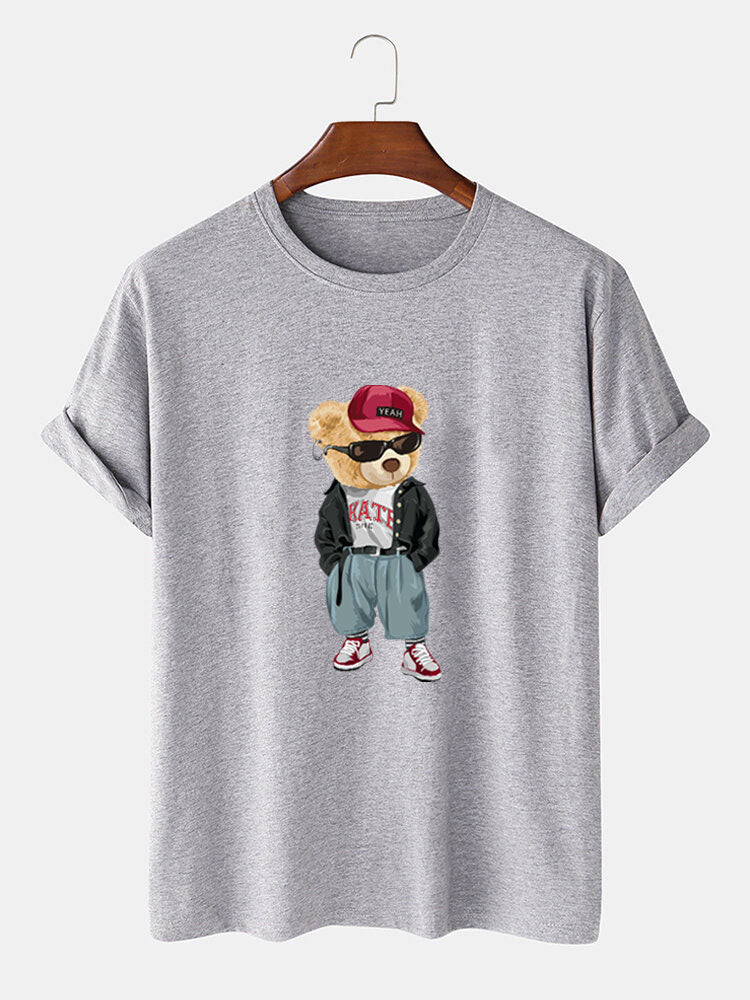 T-shirt imprimé ours style hip hop