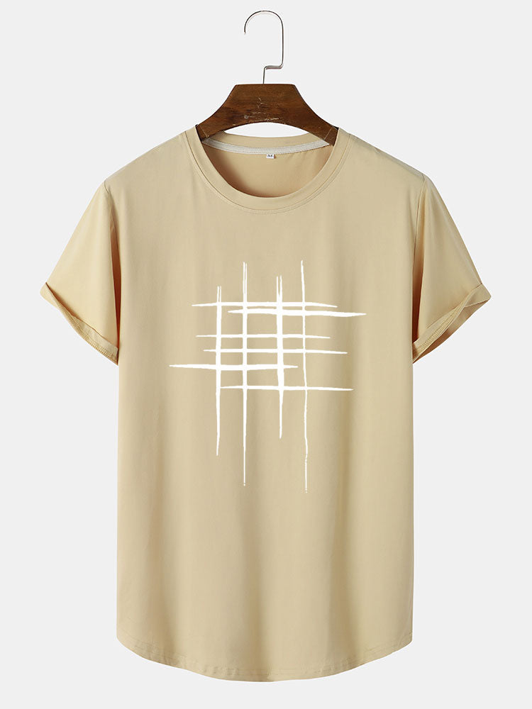 Hand Drawn Cross Line Print T-Shirt