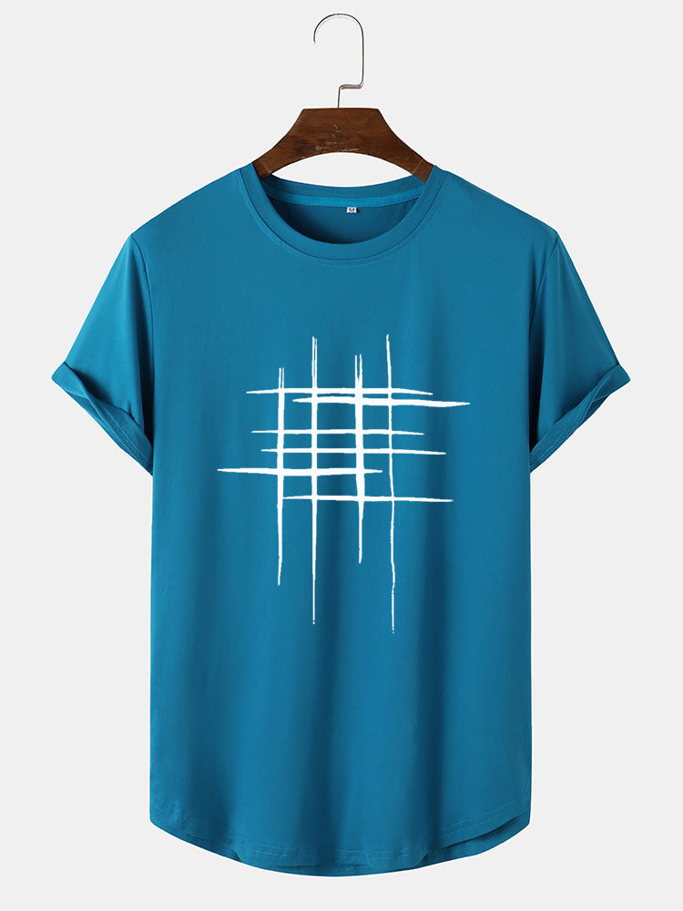 Hand Drawn Cross Line Print T-Shirt