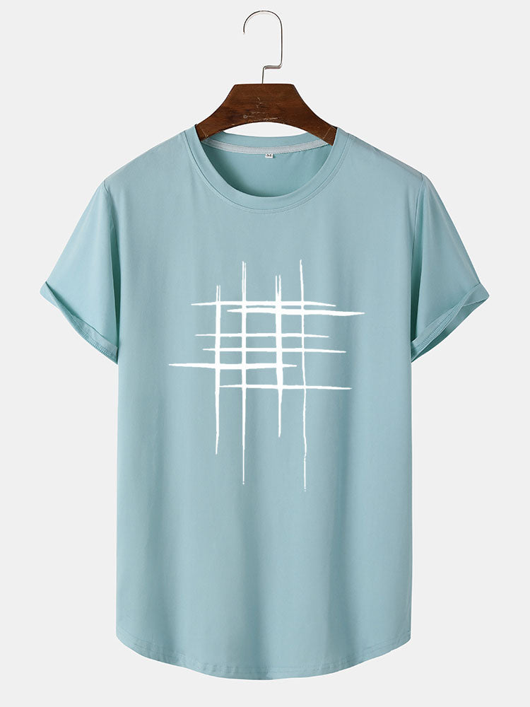 Hand Drawn Cross Line Print T-Shirt