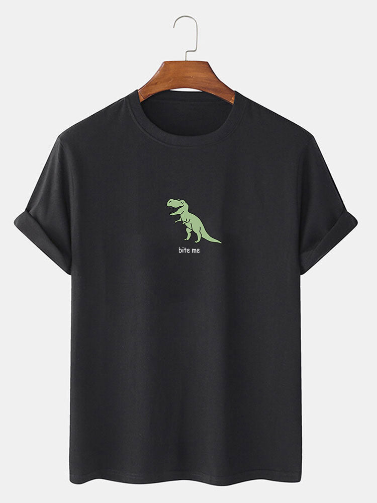 Cute Cartoon Dinosaur Print T-Shirt