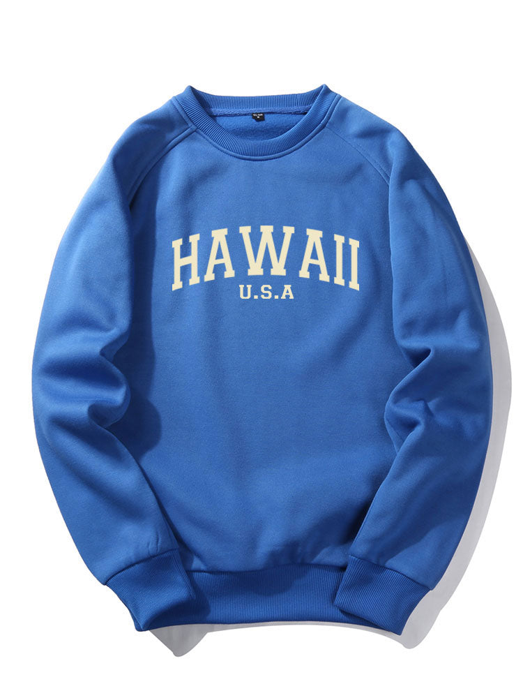 Sweat-shirt à imprimé lettre Hawaï