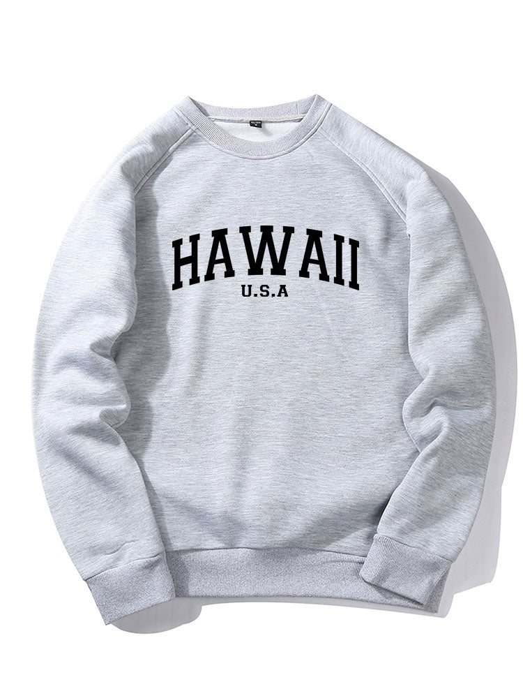 Sweat-shirt à imprimé lettre Hawaï