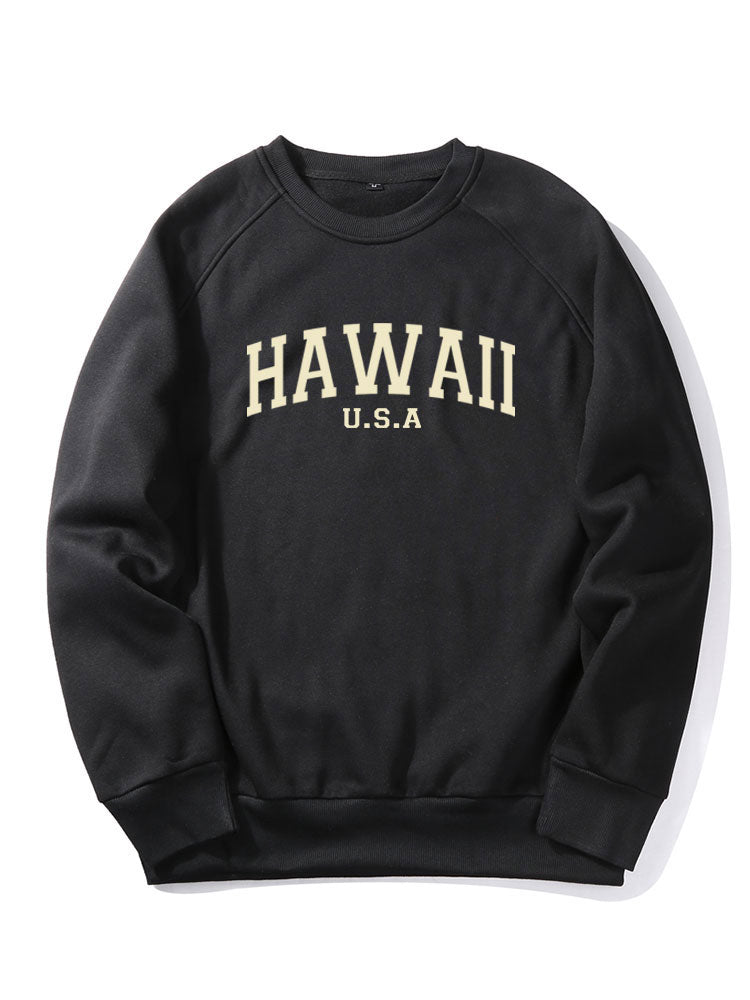 Sweat-shirt à imprimé lettre Hawaï