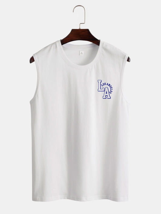 LA Letter Print Tank Top