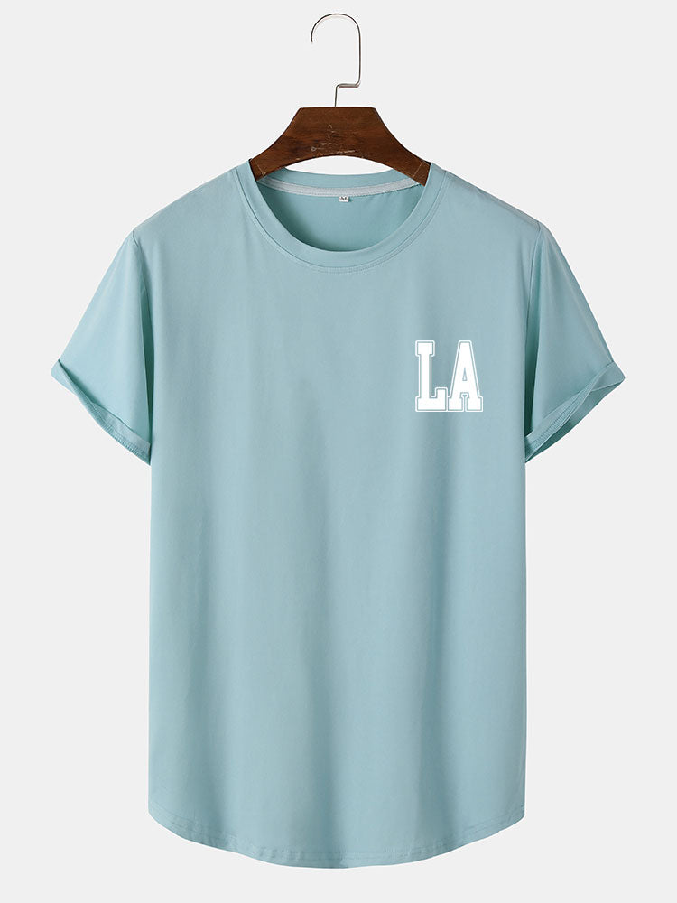 LA Print Arc Hem T-Shirt