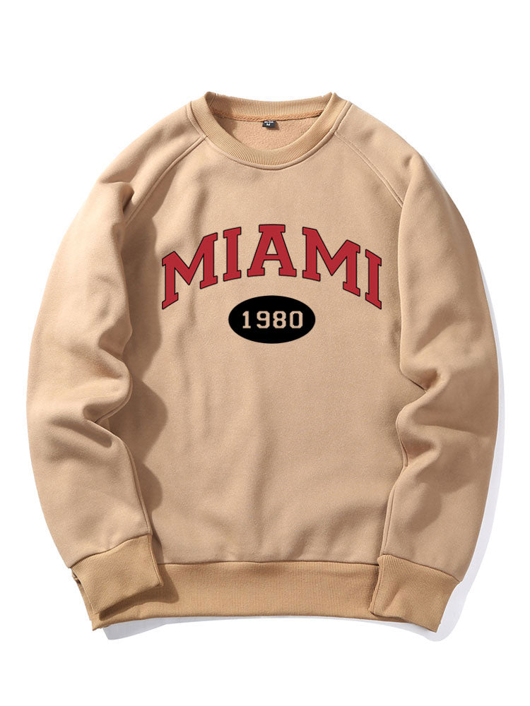 Sweat-shirt à imprimé lettre Miami