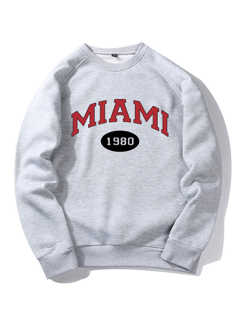 Sweat-shirt à imprimé lettre Miami