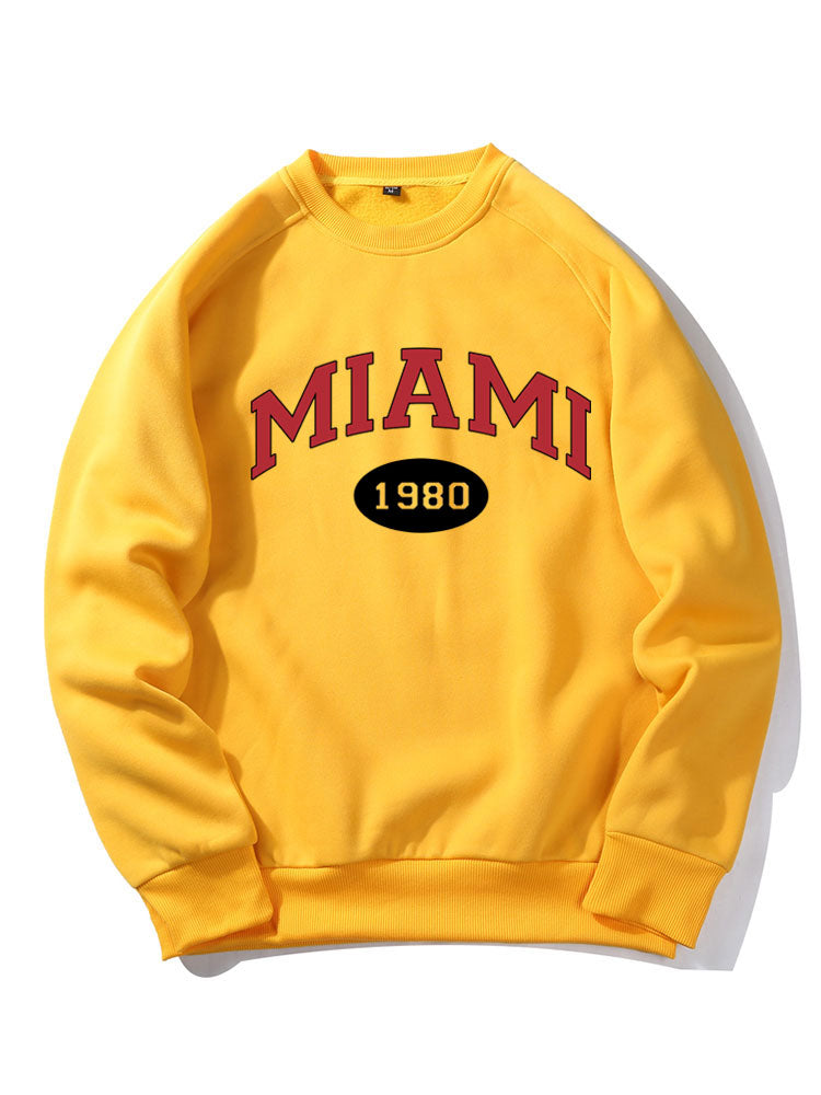 Sweat-shirt à imprimé lettre Miami