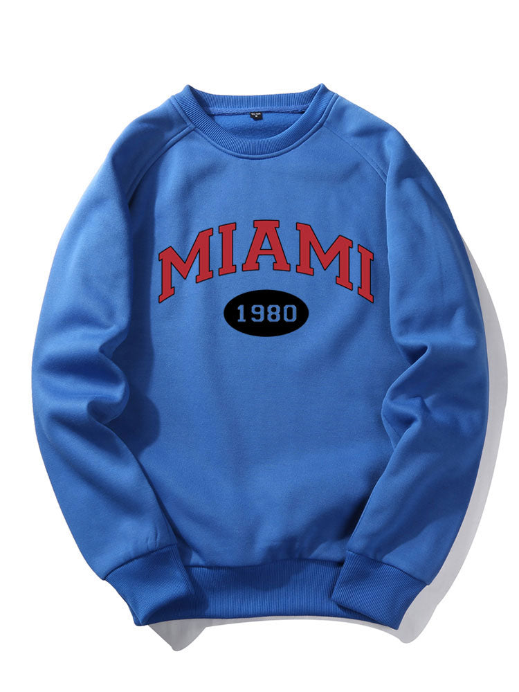 Sweat-shirt à imprimé lettre Miami