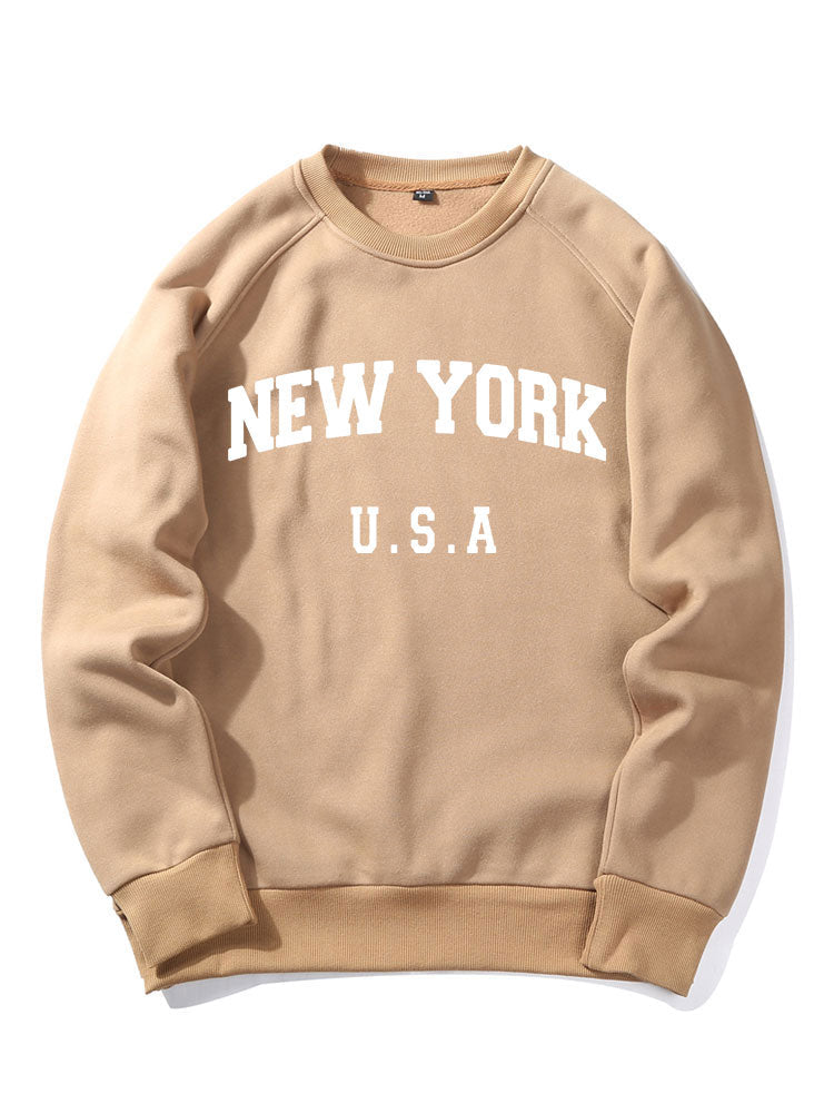 Sweat-shirt à imprimé lettre New York