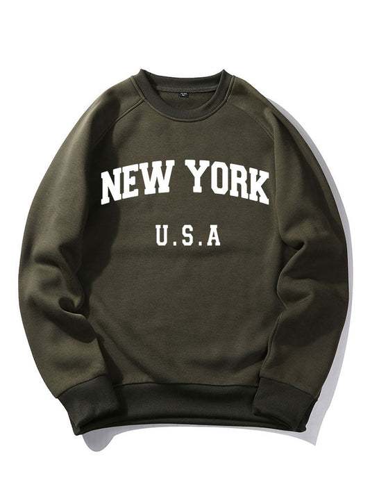 Sweat-shirt à imprimé lettre New York