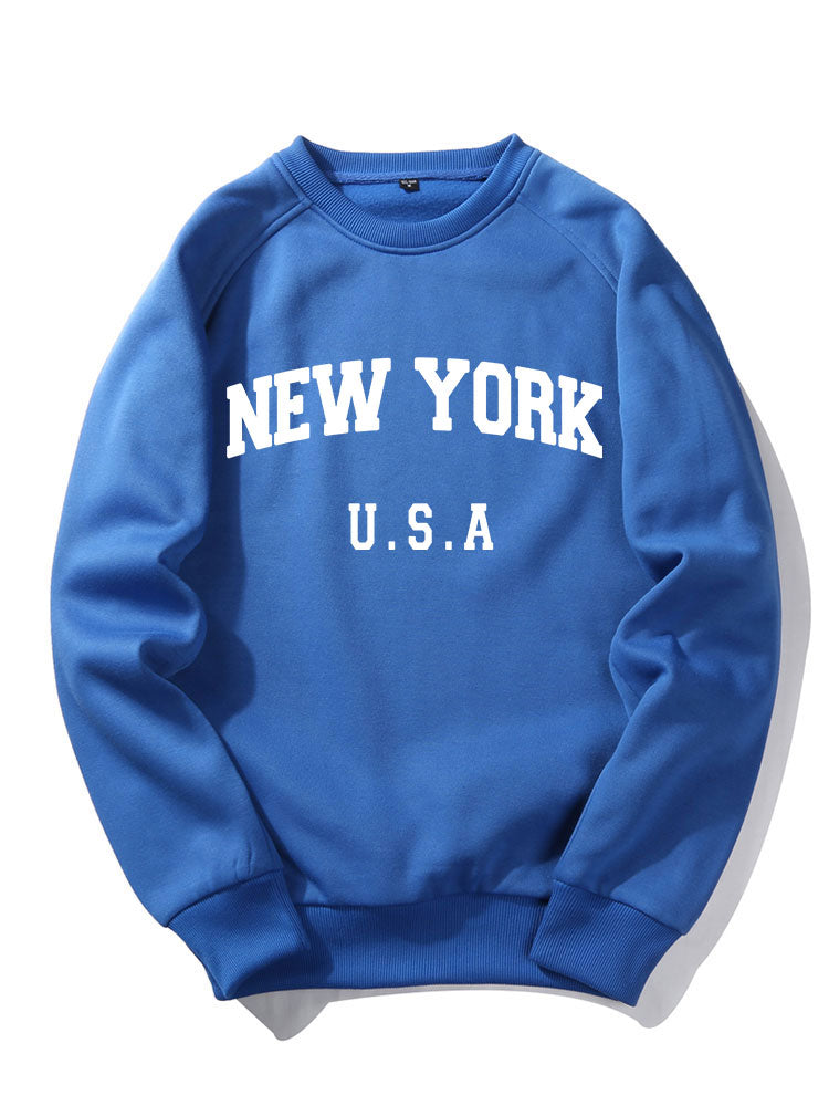 Sweat-shirt à imprimé lettre New York