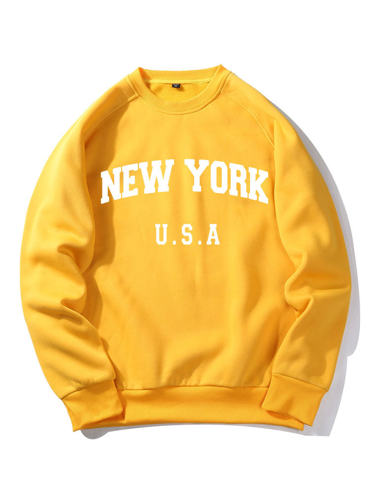 Sweat-shirt à imprimé lettre New York