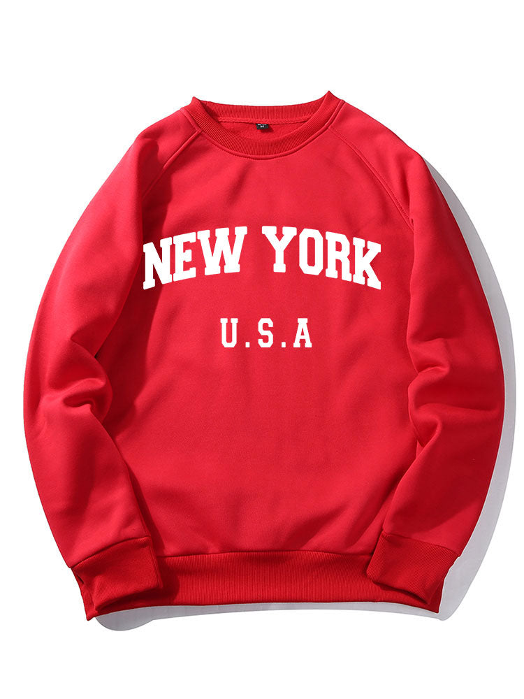 Sweat-shirt à imprimé lettre New York