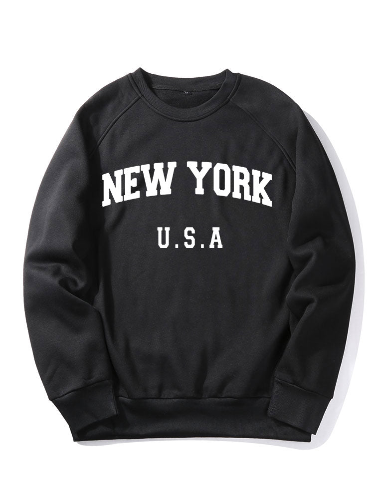 Sweat-shirt à imprimé lettre New York