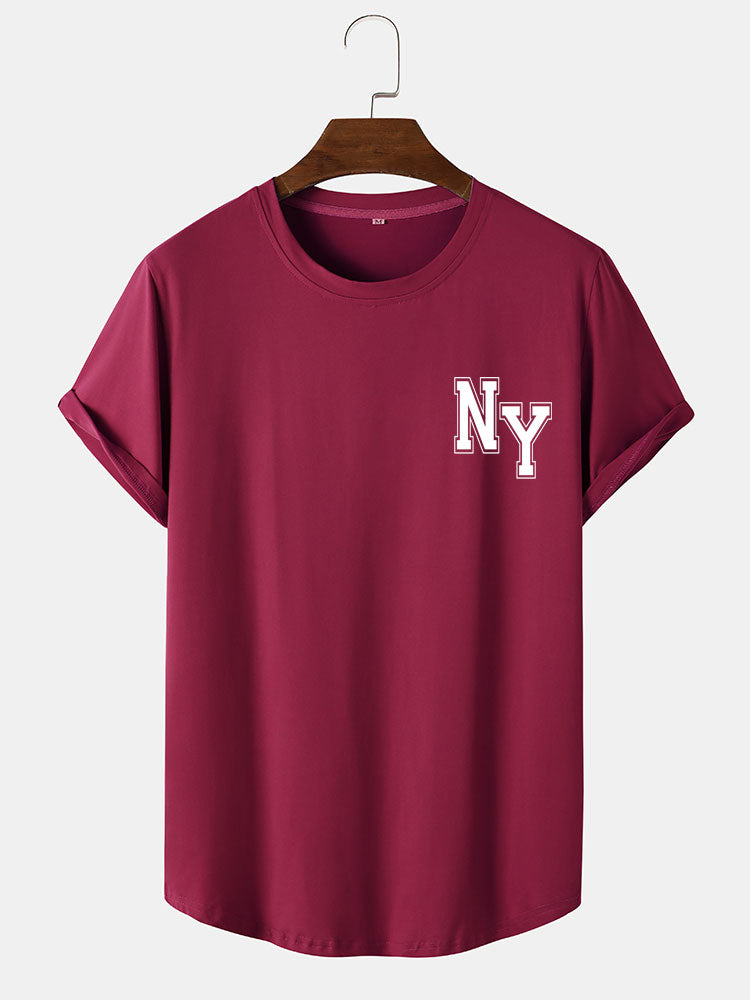 NY Print Arc Hem T-Shirt