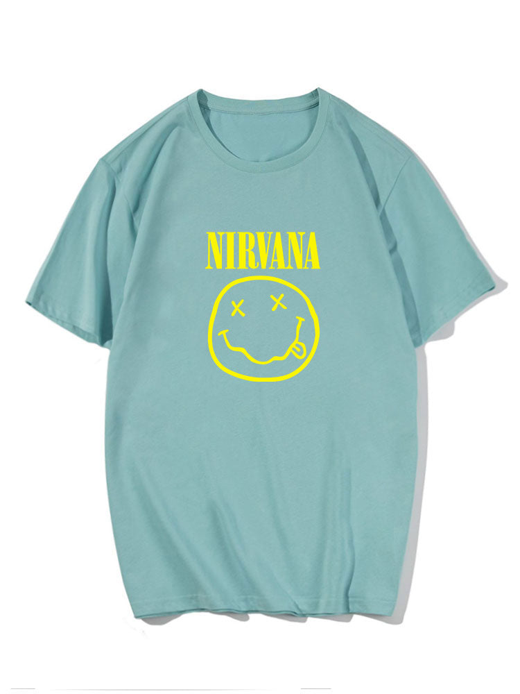 T-shirt imprimé lettre smiley