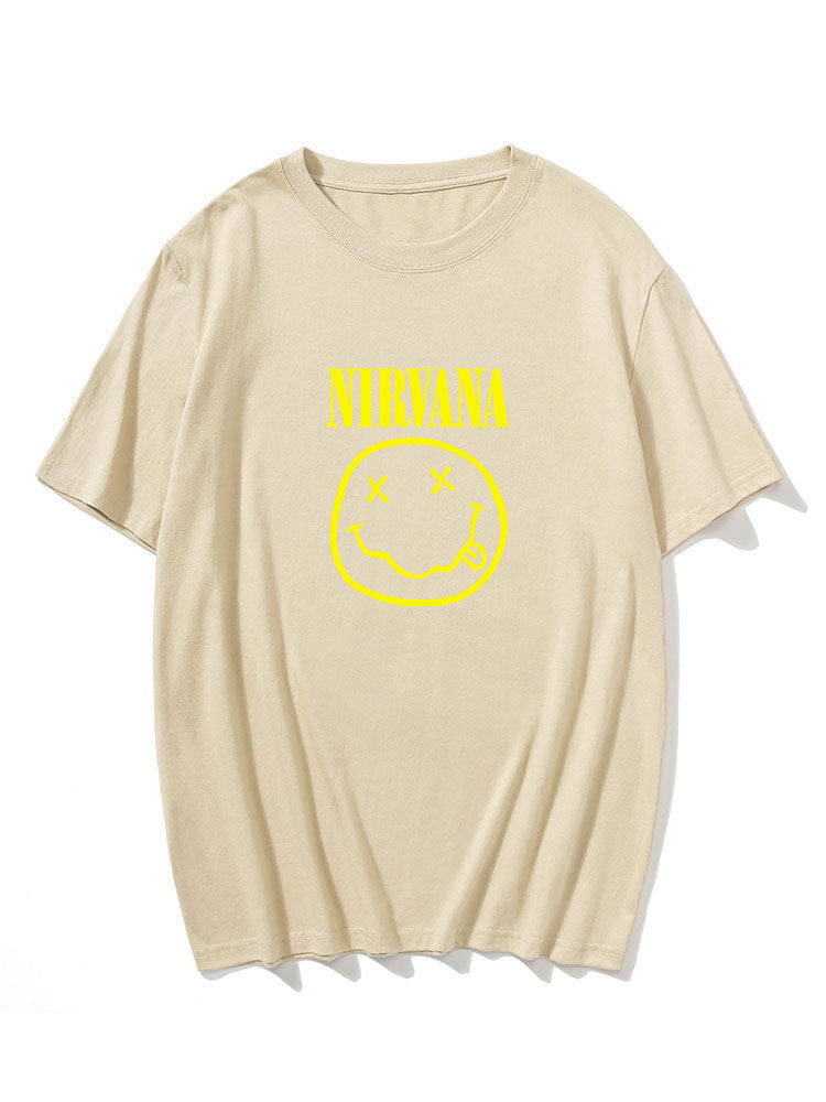 T-shirt imprimé lettre smiley