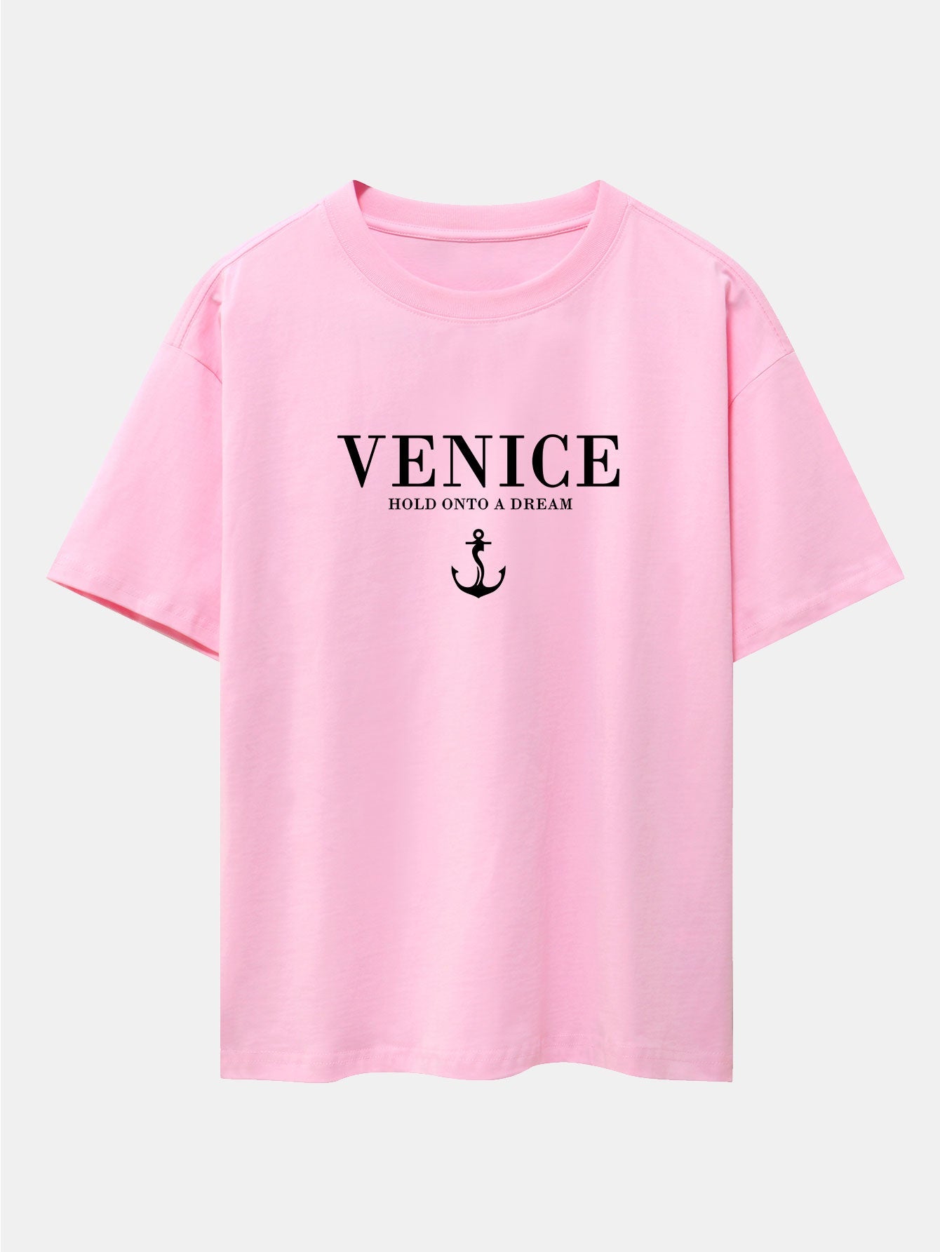 T-shirt oversize à épaules tombantes et imprimé ancre de Venise