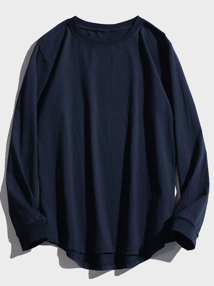 Basic Arc hem Long Sleeve T-Shirt