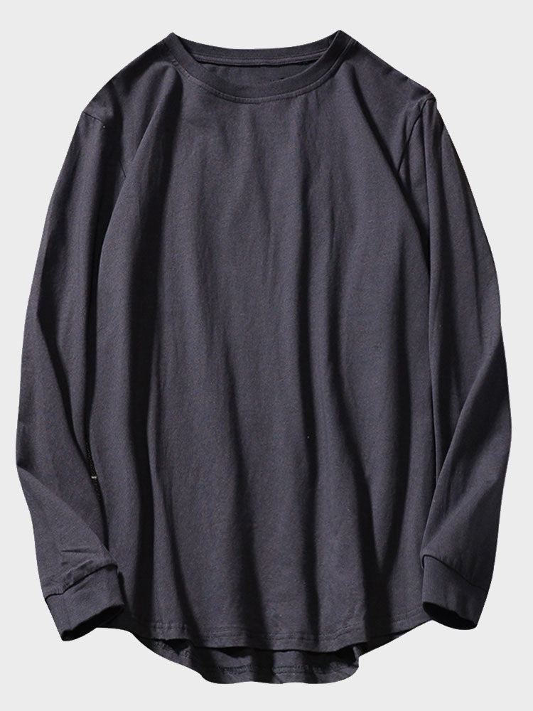 Basic Arc hem Long Sleeve T-Shirt