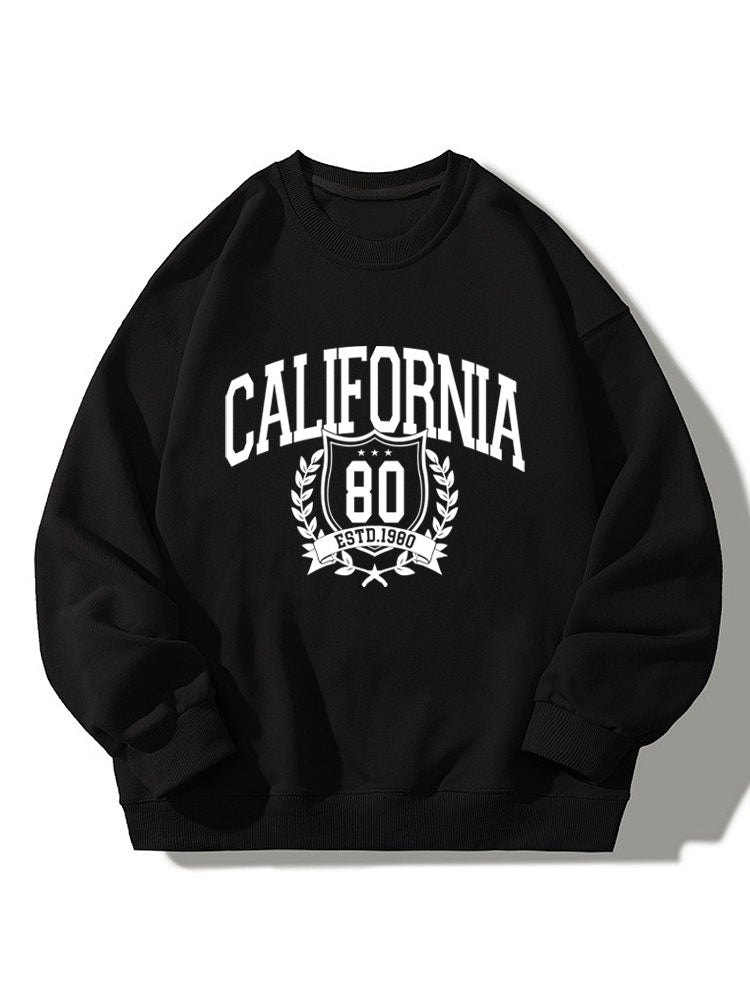 Sweat-shirt décontracté à imprimé universitaire californien