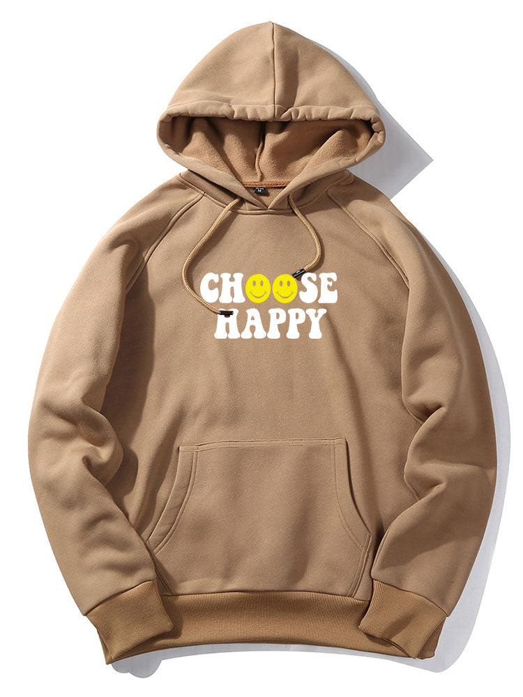 Sweat à capuche imprimé avec slogan Smiley