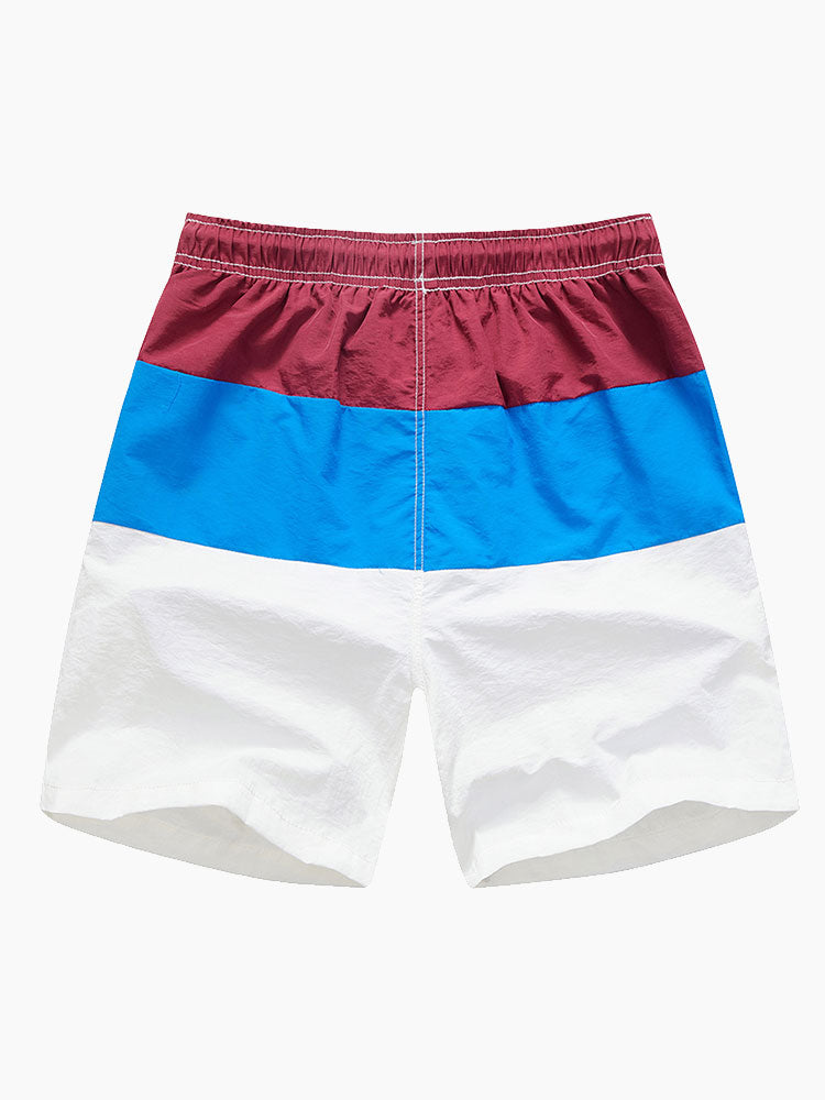 Man Contrast Spliced Swim Shorts