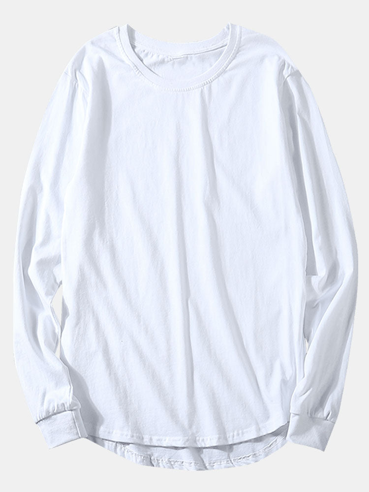 Basic Arc hem Long Sleeve T-Shirt