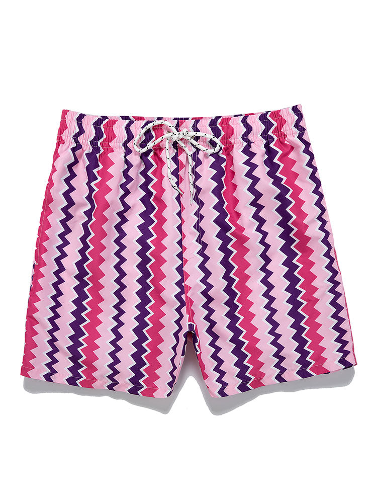 Zigzag Print Swim Shorts