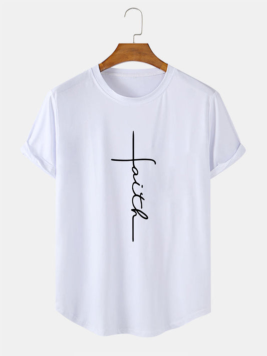 T-shirt imprimé ligne de lettre Faith