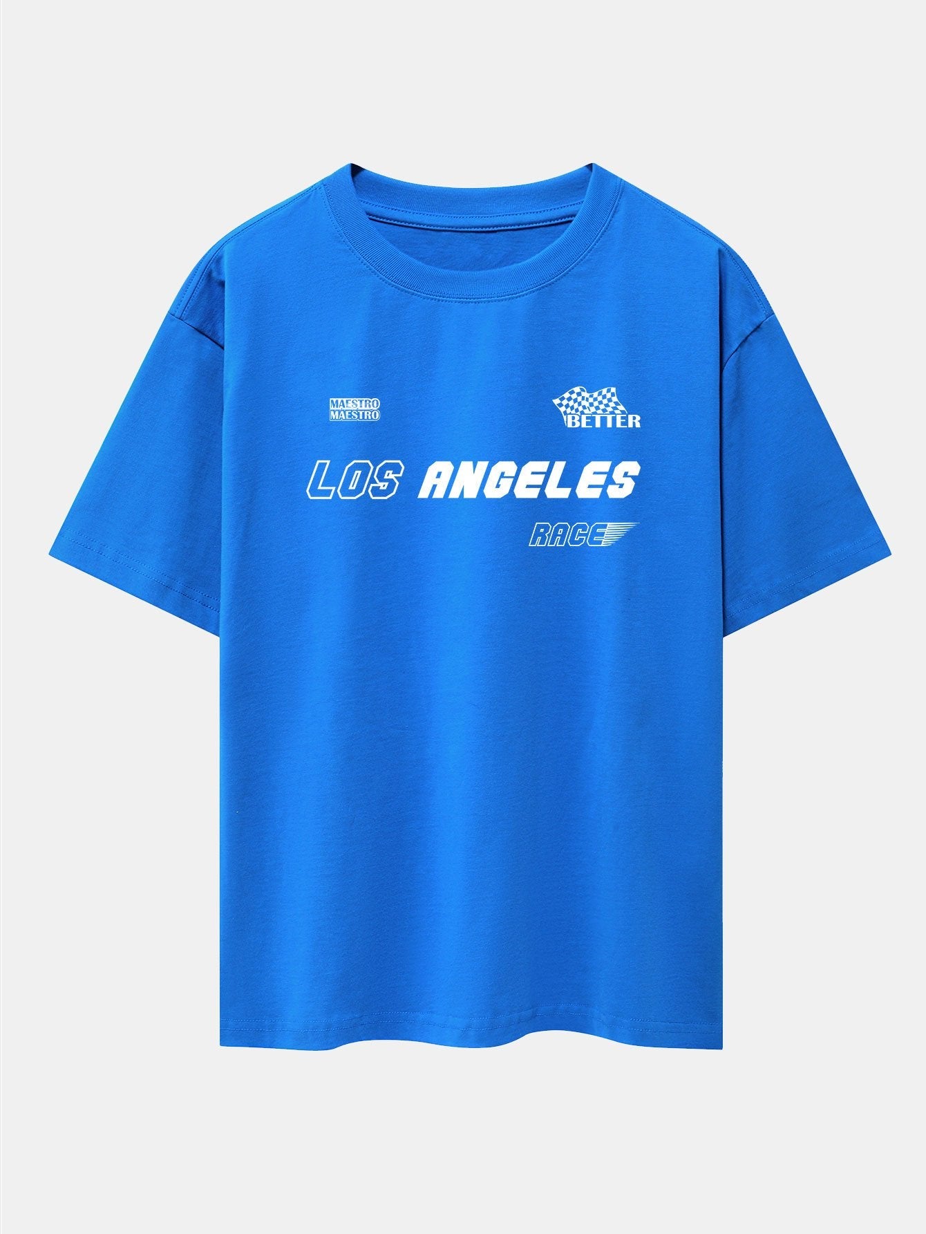 Los Angeles Slogan Print Drop Shoulder Oversize T-Shirt