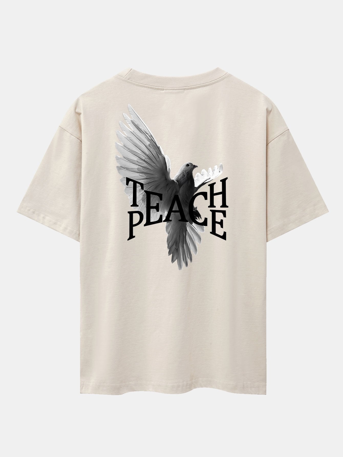 T-shirt oversize à épaules tombantes et imprimé au dos avec slogan Pigeon 