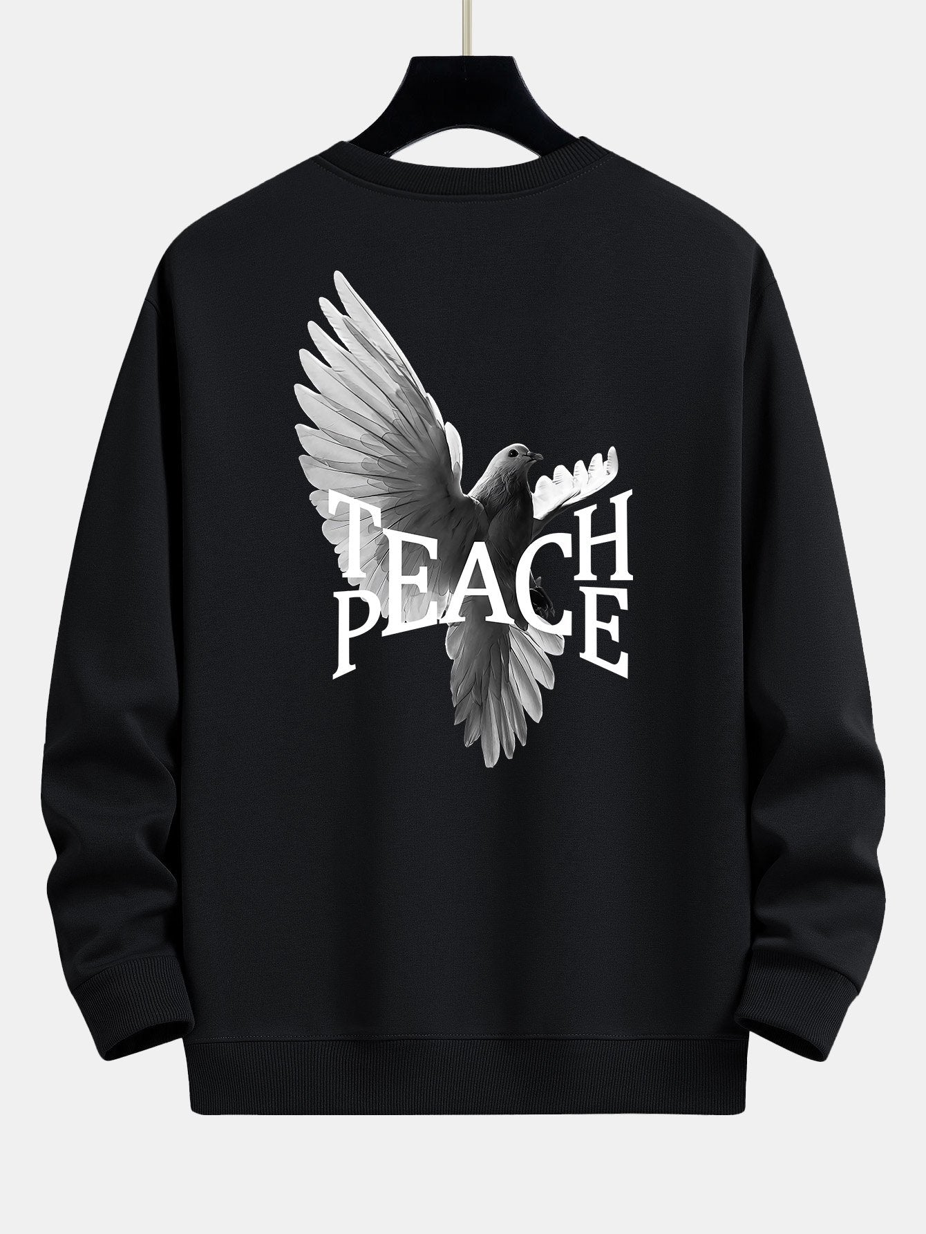 Sweat-shirt coupe décontractée à imprimé Peace Dove