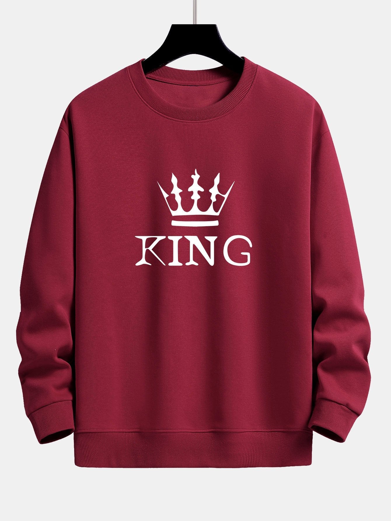 Sweat-shirt coupe décontractée à imprimé King Crown