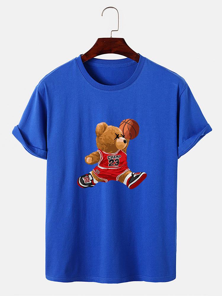 Basketball Player Bear Print T-Shirt