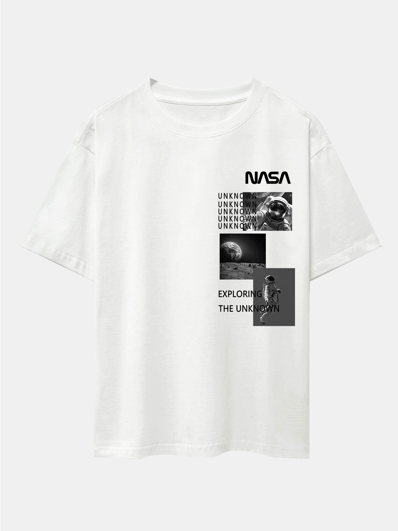 NASA Moon Landing Print Drop Shoulder Oversize T-Shirt