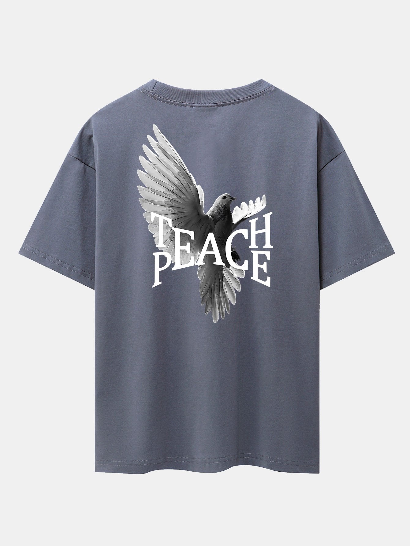 T-shirt oversize à épaules tombantes et imprimé au dos avec slogan Pigeon 