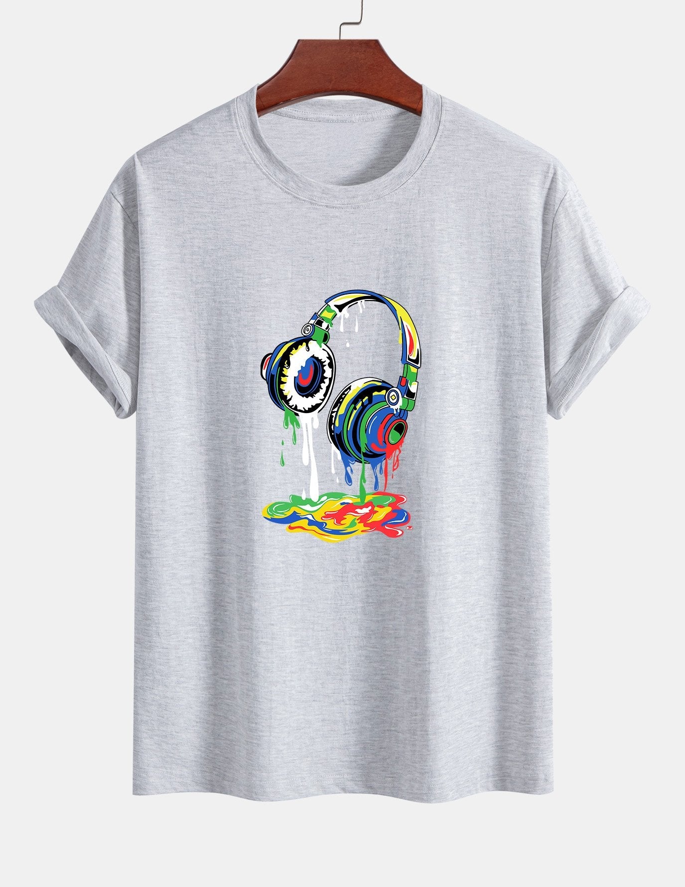 T-shirt en coton à imprimé casque dissolvant coupe classique