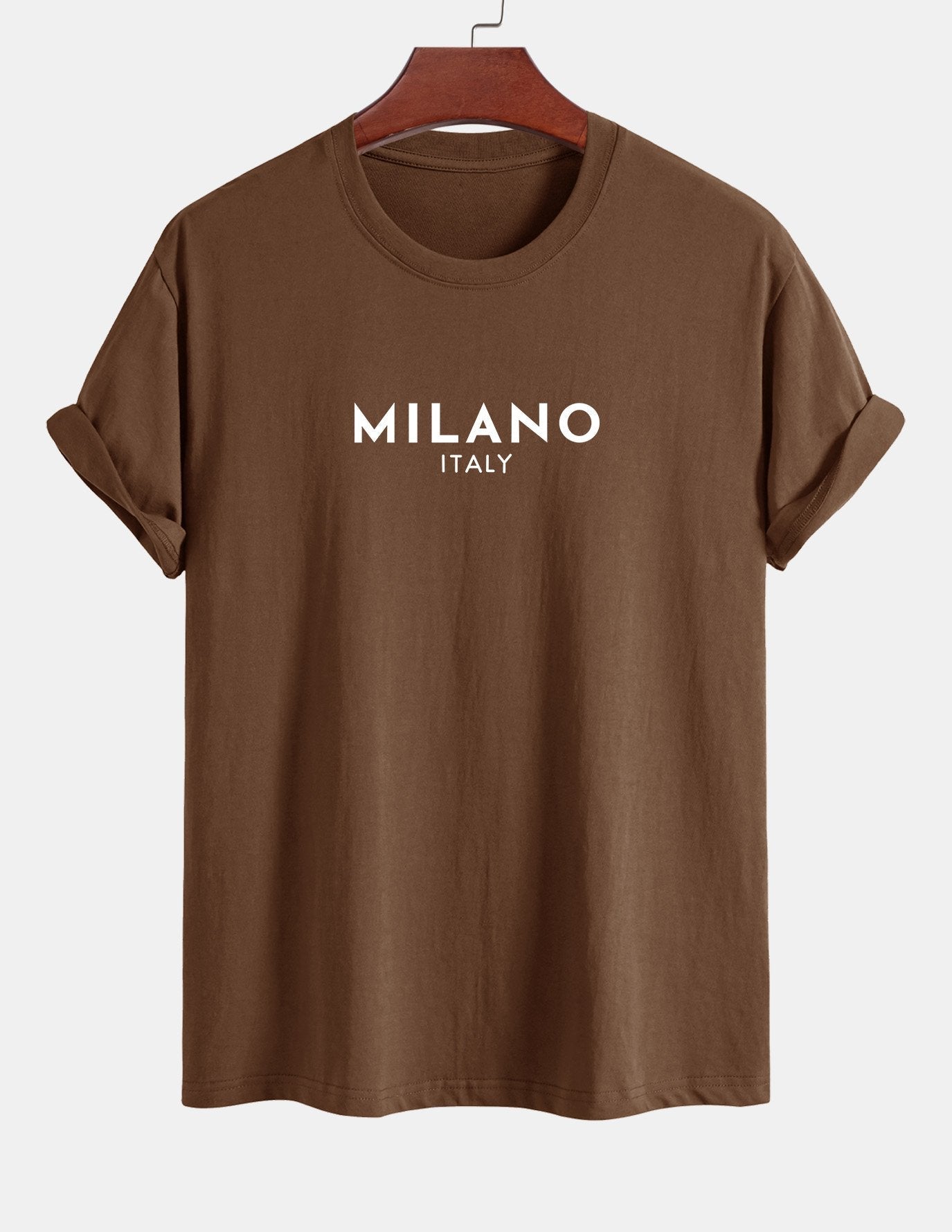 Regular Fit Milano Italy Print Cotton T-Shirt