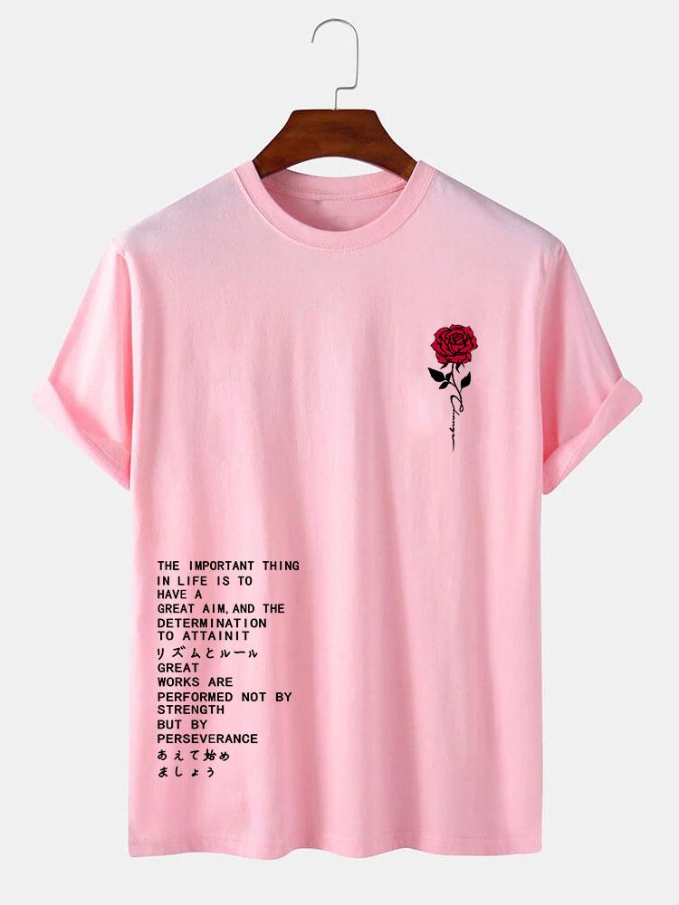 Rose Slogan Print T-Shirt