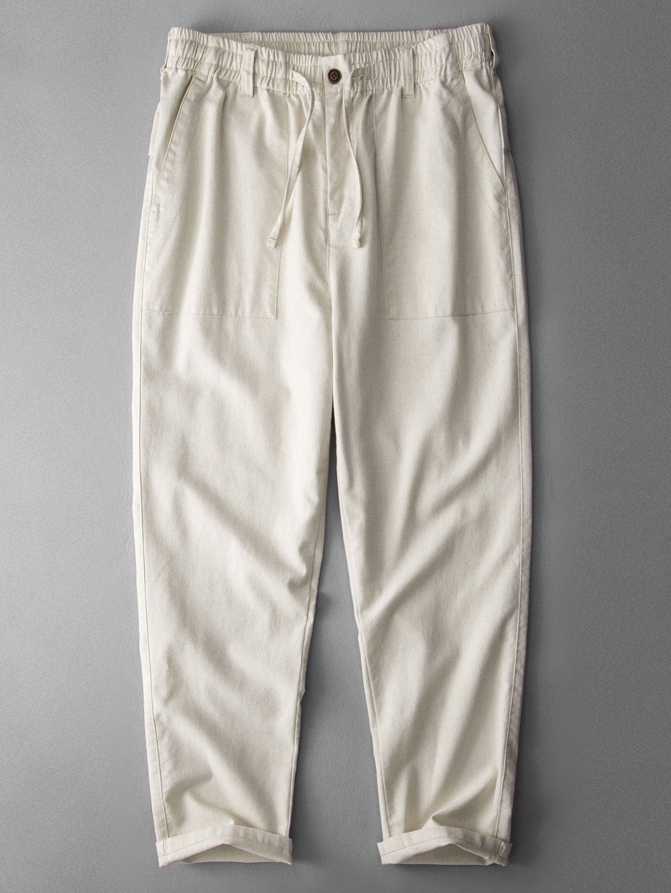 Straight Leg Linen Cotton Blend Pants