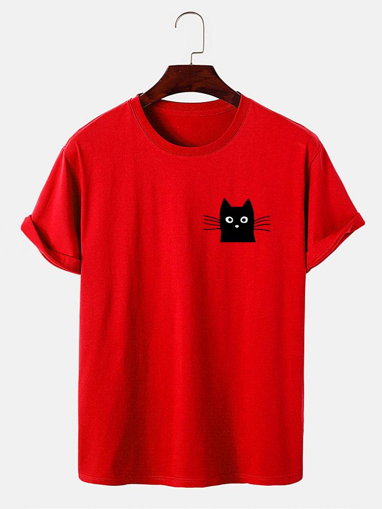 Cat Face Print T-Shirt