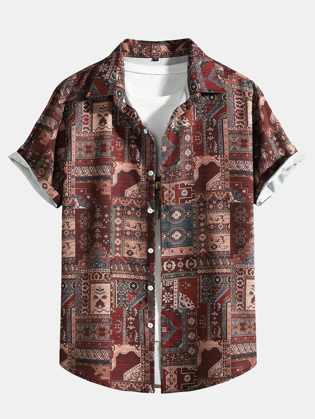 Chemise boutonnée à imprimé tribal