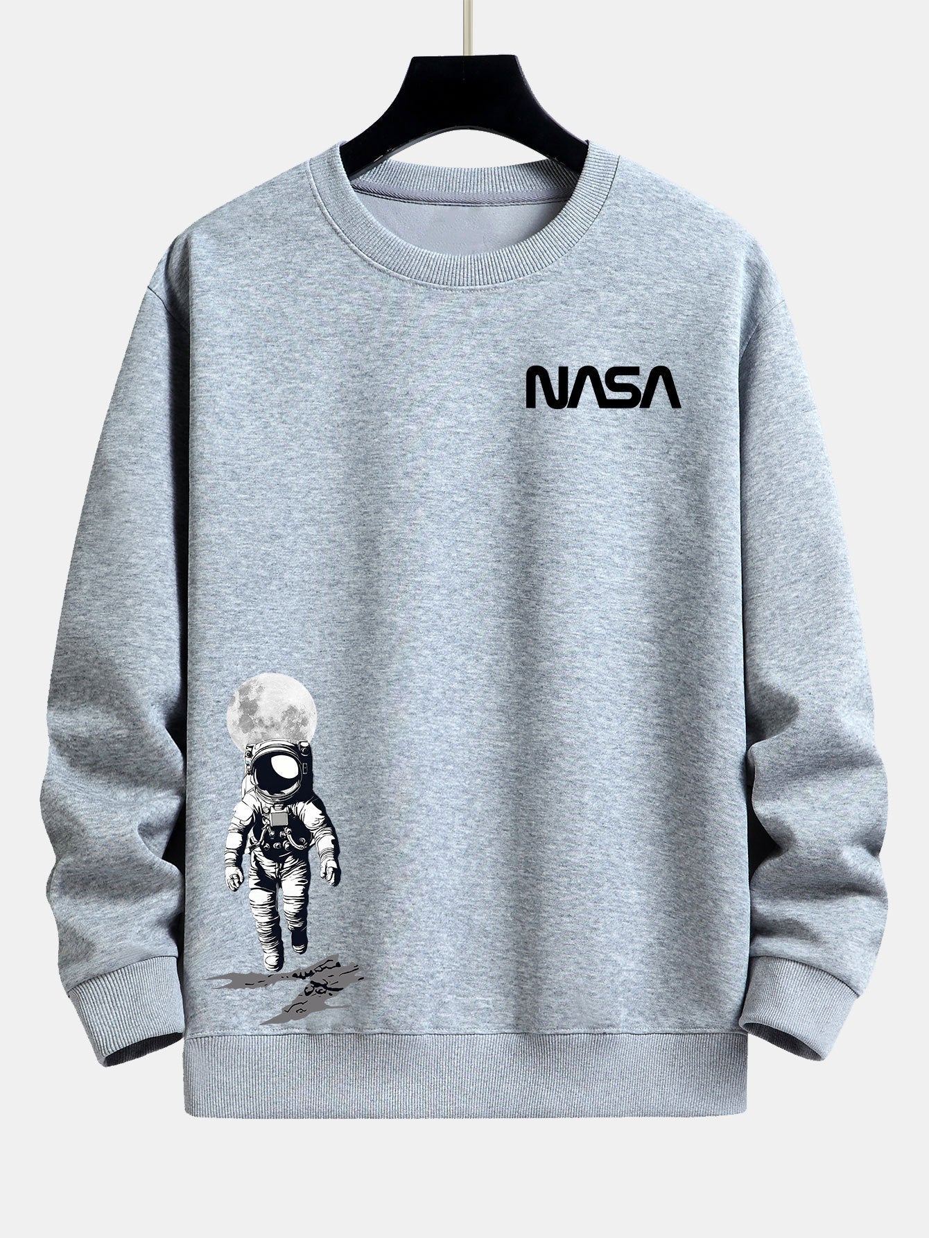 Sweat-shirt coupe décontractée à imprimé astronaute de la NASA