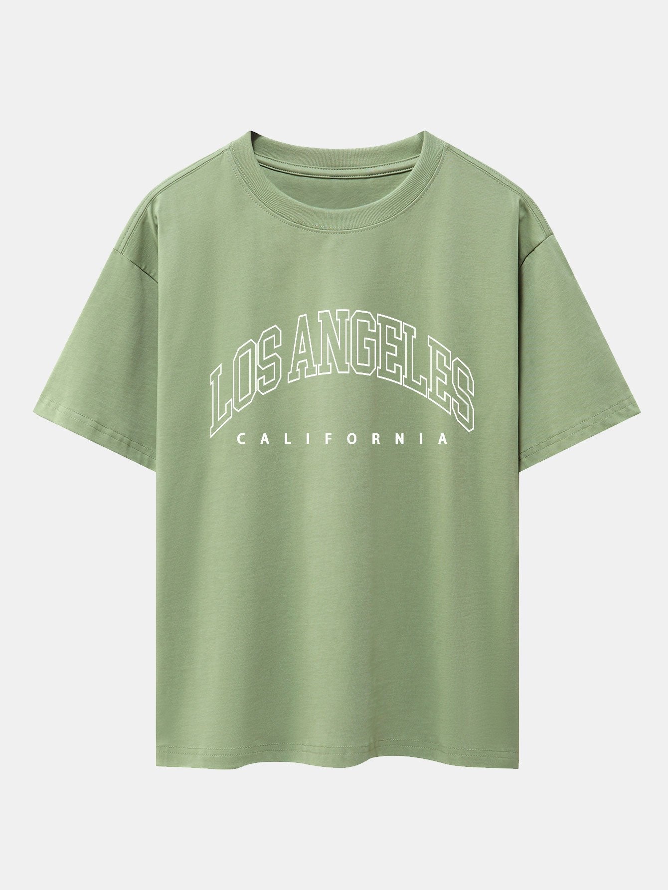 Los Angeles Letter Print Drop Shoulder Oversize T-Shirt