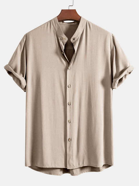 Chemise à col montant en viscose