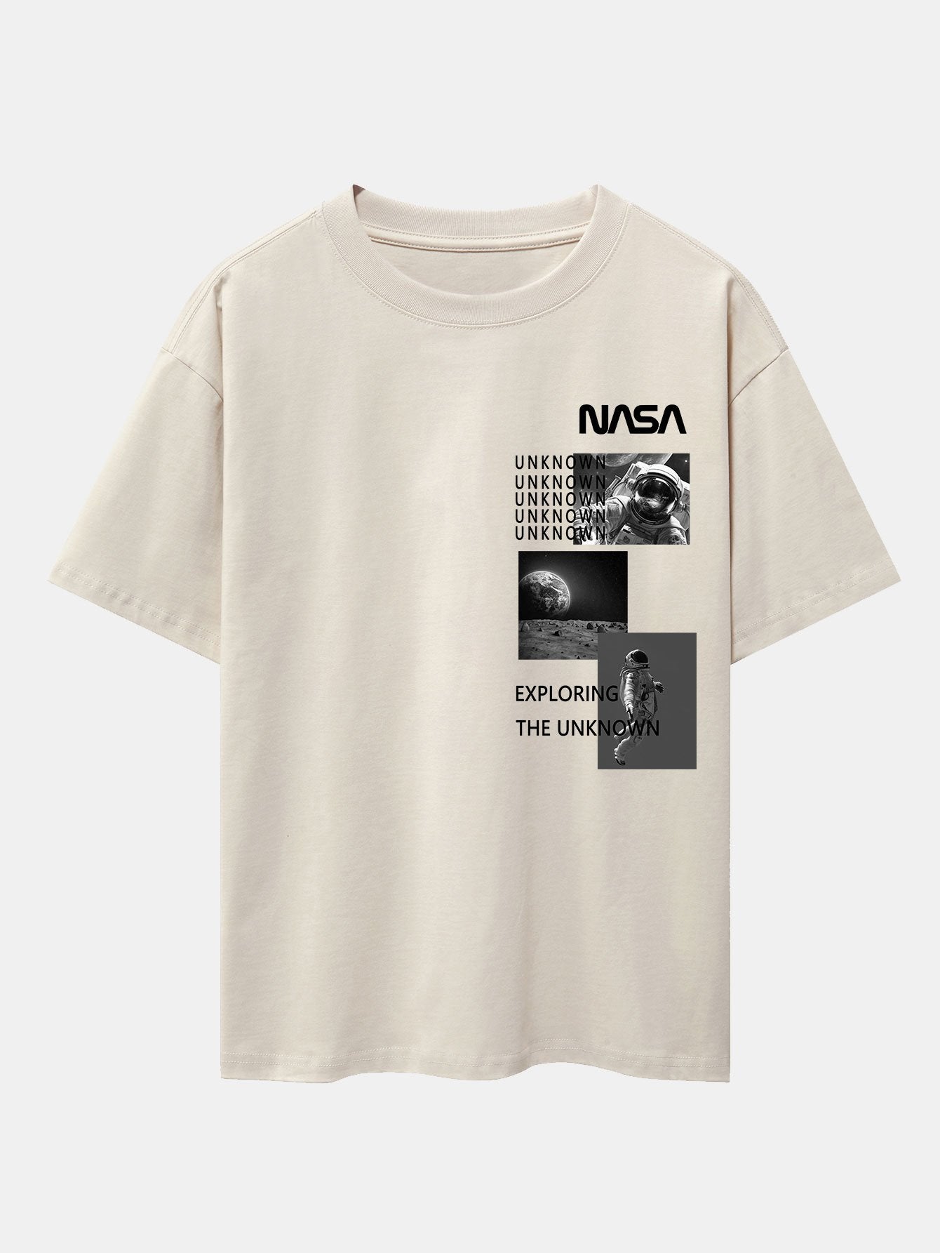 NASA Moon Landing Print Drop Shoulder Oversize T-Shirt