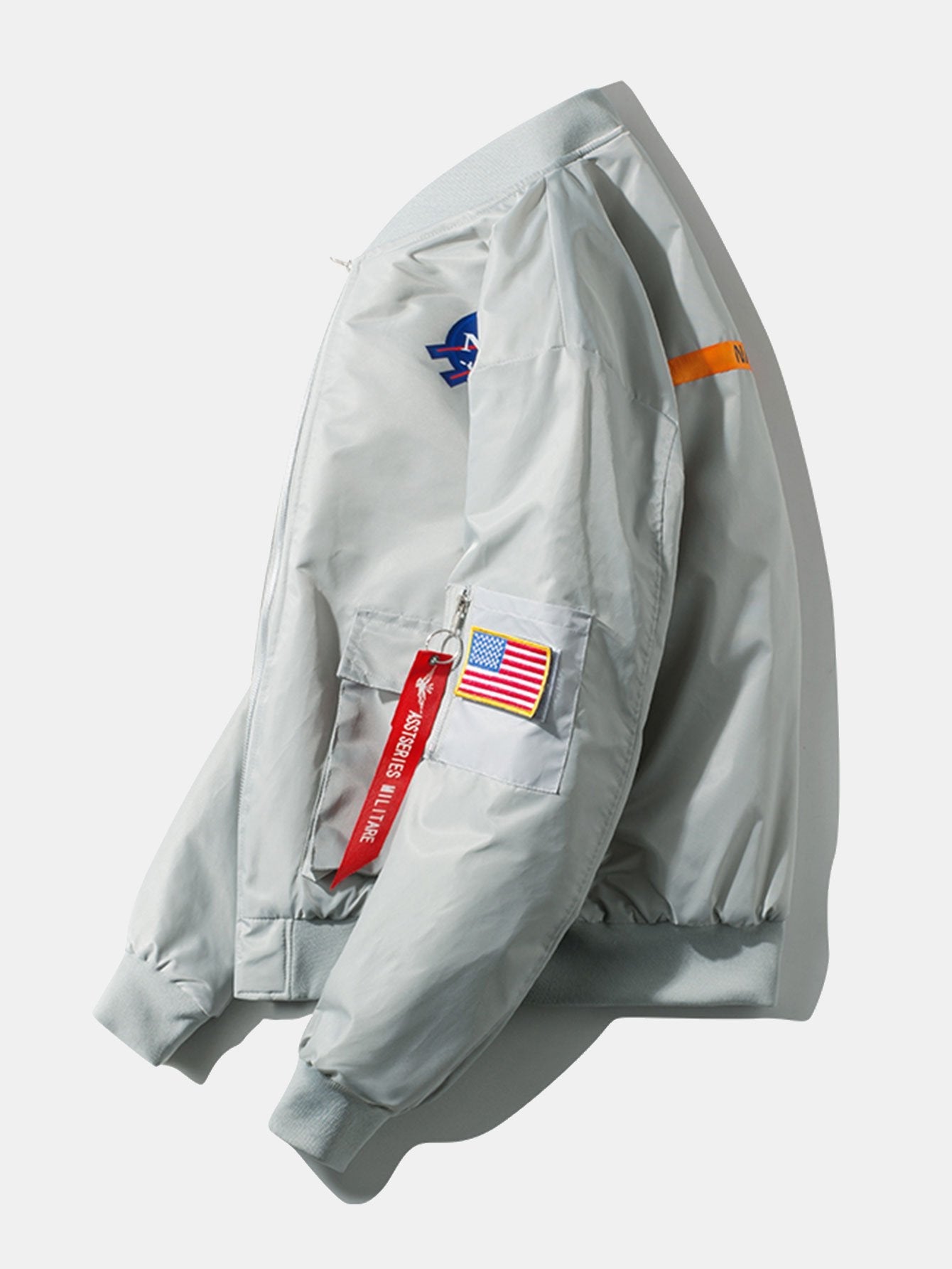 Oversized NASA Print Bomber Jacket